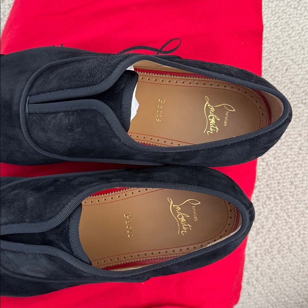 NWT-Christian Louboutin Black Suede Loafers - Picture 5 of 8